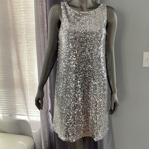 Nine West silver sequin dress. Size 4.